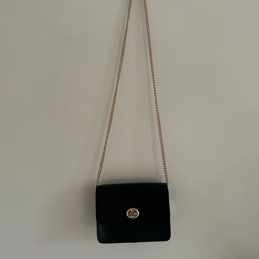 Coach Black Crossbody Bag with Gold Chain